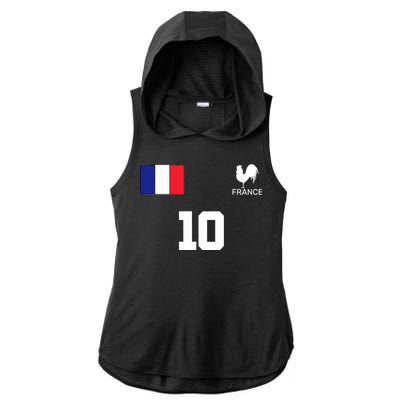 France Soccer Jersey Ladies PosiCharge Tri-Blend Wicking Draft Hoodie Tank