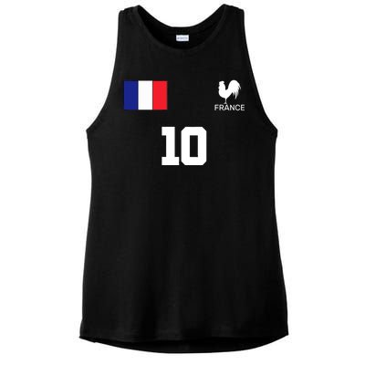 France Soccer Jersey Ladies PosiCharge Tri-Blend Wicking Tank