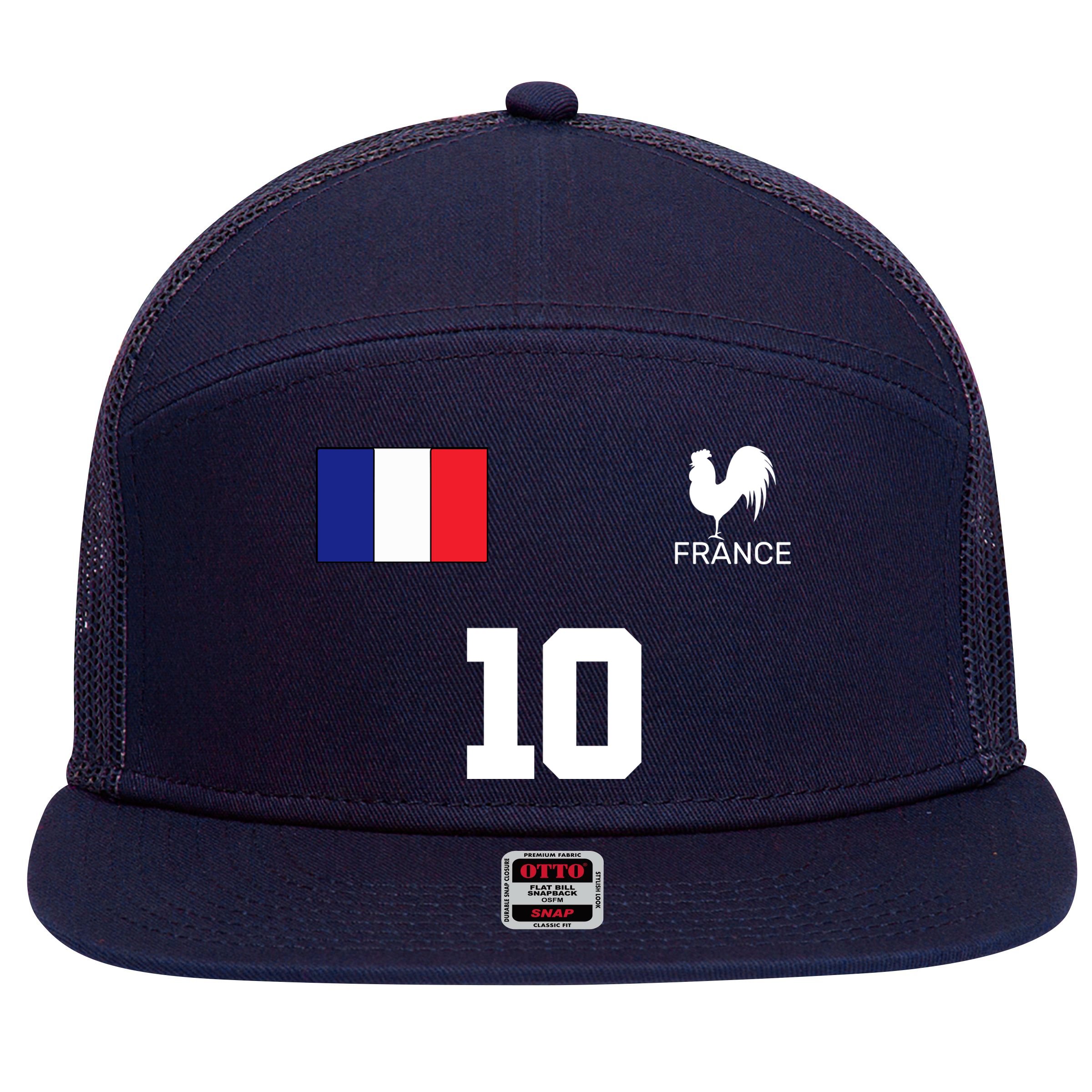 France Soccer Jersey 7 Panel Mesh Trucker Snapback Hat