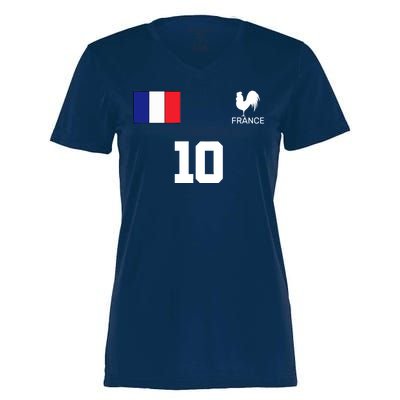 France Soccer Jersey Women's Momentum V-Neck T-Shirt