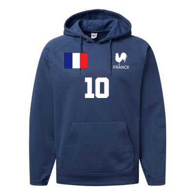 France Soccer Jersey Performance Fleece Hoodie