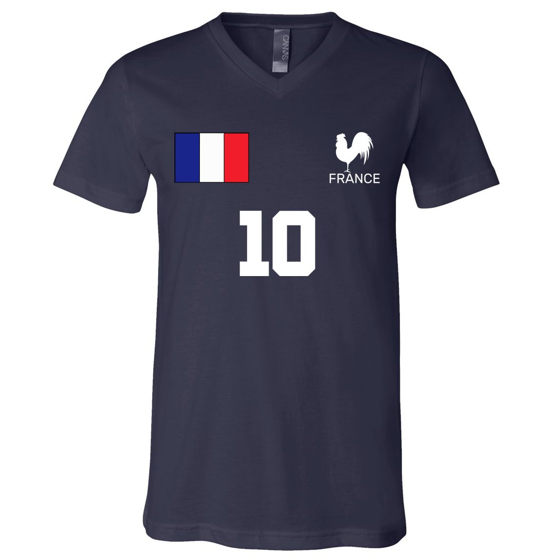 France Soccer Jersey V-Neck T-Shirt