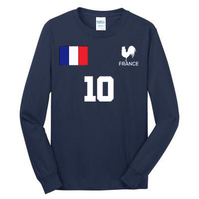 France Soccer Jersey Tall Long Sleeve T-Shirt