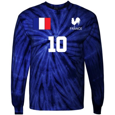 France Soccer Jersey Tie-Dye Long Sleeve Shirt