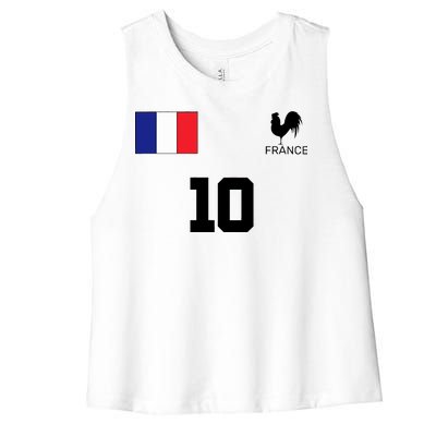 France Soccer Jersey Women's Racerback Cropped Tank