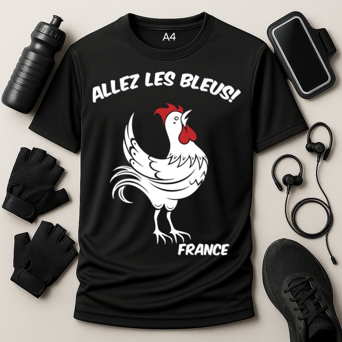 France Soccer World Allez Les Bleus Cooling Performance Crew T-Shirt
