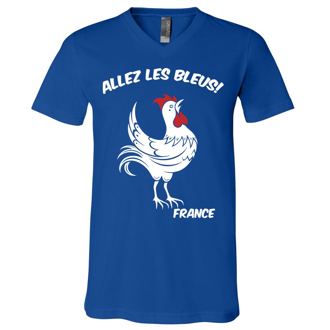 France Soccer World Allez Les Bleus V-Neck T-Shirt