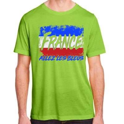 France Team Flag Allez Les Bleus Soccer Adult ChromaSoft Performance T-Shirt