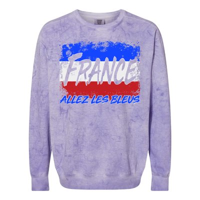 France Team Flag Allez Les Bleus Soccer Colorblast Crewneck Sweatshirt