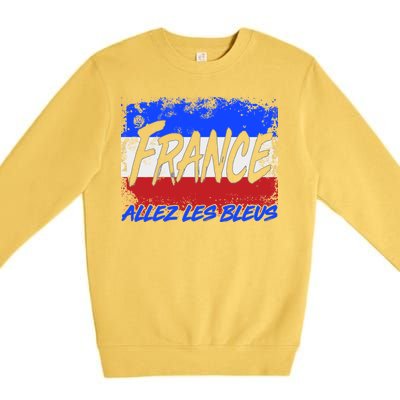 France Team Flag Allez Les Bleus Soccer Premium Crewneck Sweatshirt