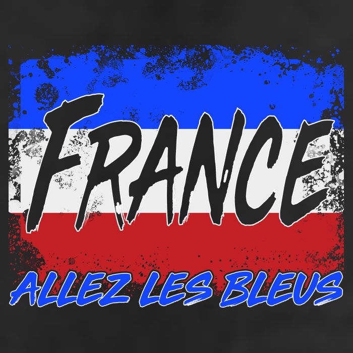 France Team Flag Allez Les Bleus Soccer 7 Panel Mesh Trucker Snapback Hat