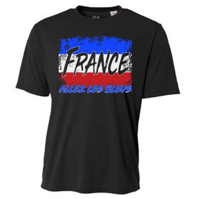 France Team Flag Allez Les Bleus Soccer Cooling Performance Crew T-Shirt