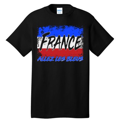 France Team Flag Allez Les Bleus Soccer Tall T-Shirt