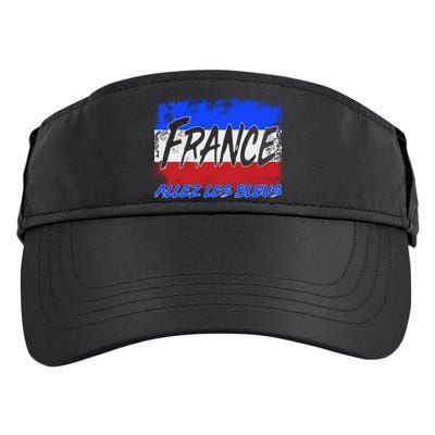 France Team Flag Allez Les Bleus Soccer Adult Drive Performance Visor