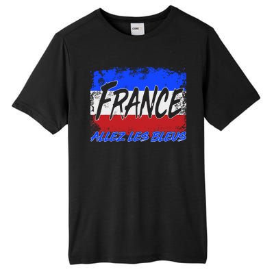 France Team Flag Allez Les Bleus Soccer Tall Fusion ChromaSoft Performance T-Shirt