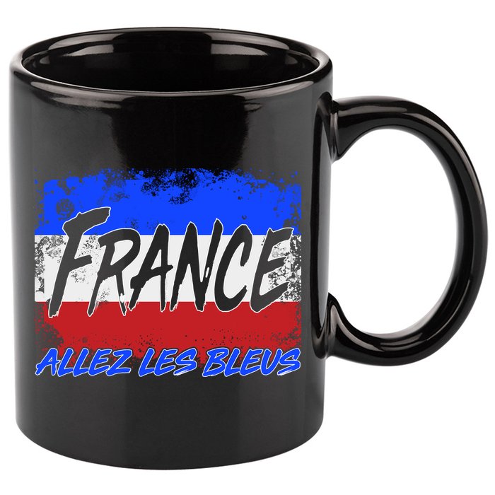 France Team Flag Allez Les Bleus Soccer 11oz C Handle Ceramic Mug
