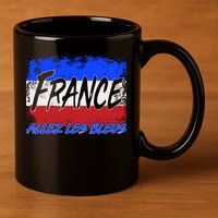 France Team Flag Allez Les Bleus Soccer 11oz C Handle Ceramic Mug
