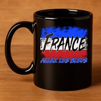 France Team Flag Allez Les Bleus Soccer 11oz C Handle Ceramic Mug