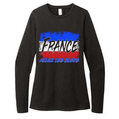 France Team Flag Allez Les Bleus Soccer Womens CVC Long Sleeve Shirt