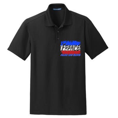 France Team Flag Allez Les Bleus Soccer Dry Zone Grid Polo