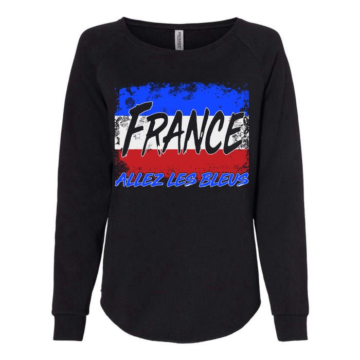 France Team Flag Allez Les Bleus Soccer Womens California Wash Sweatshirt