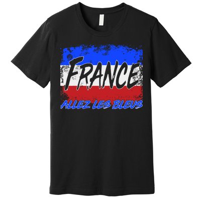 France Team Flag Allez Les Bleus Soccer Premium T-Shirt