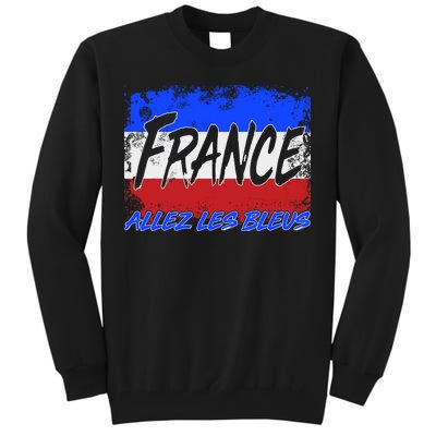 France Team Flag Allez Les Bleus Soccer Tall Sweatshirt