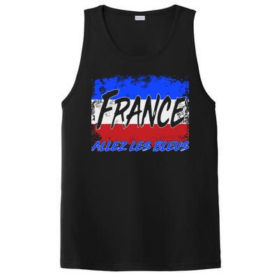 France Team Flag Allez Les Bleus Soccer PosiCharge Competitor Tank