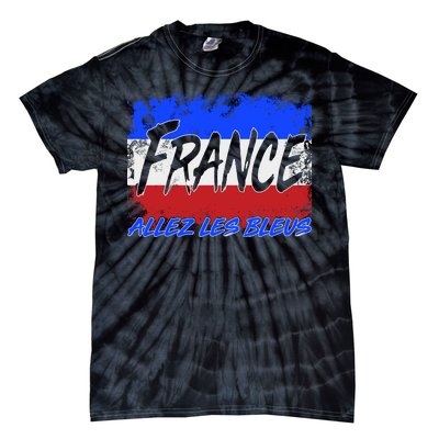 France Team Flag Allez Les Bleus Soccer Tie-Dye T-Shirt