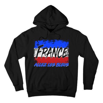 France Team Flag Allez Les Bleus Soccer Tall Hoodie