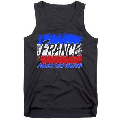 France Team Flag Allez Les Bleus Soccer Tank Top