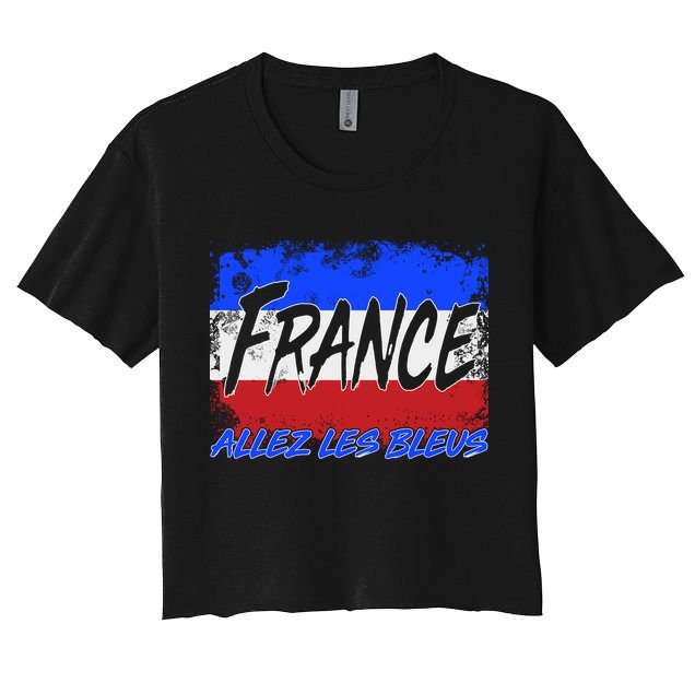 France Team Flag Allez Les Bleus Soccer Crop Top