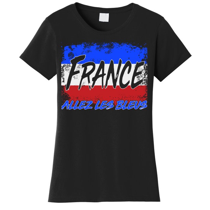 France Team Flag Allez Les Bleus Soccer Women's T-Shirt