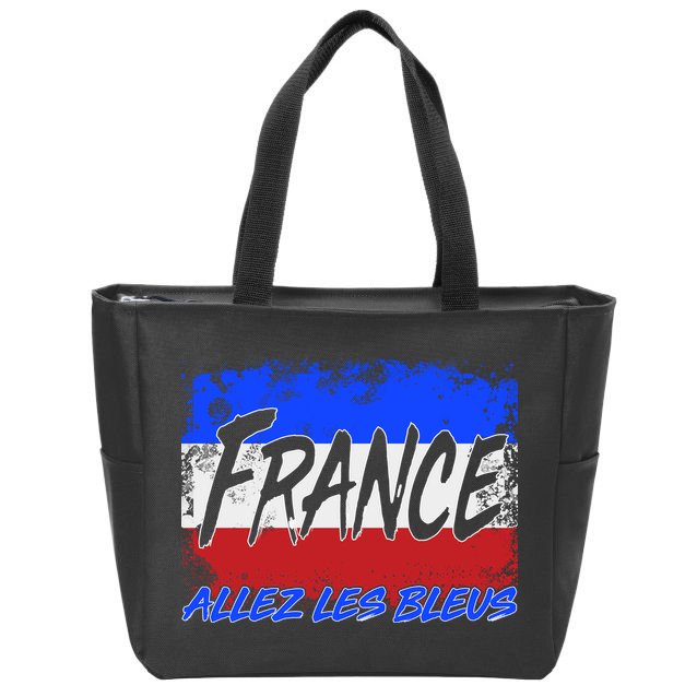 France Team Flag Allez Les Bleus Soccer Zip Tote Bag