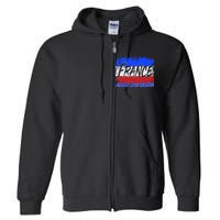 France Team Flag Allez Les Bleus Soccer Full Zip Hoodie