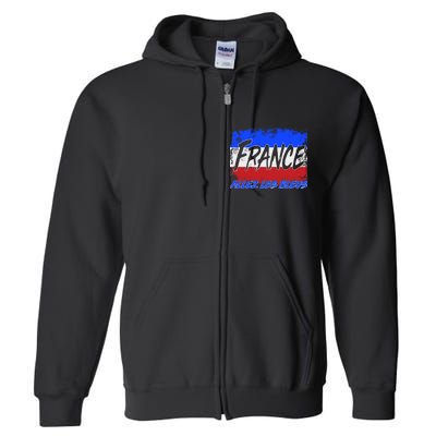 France Team Flag Allez Les Bleus Soccer Full Zip Hoodie