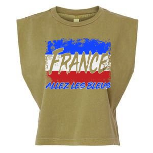 France Team Flag Allez Les Bleus Soccer Garment-Dyed Women's Muscle Tee