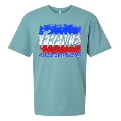 France Team Flag Allez Les Bleus Soccer Sueded Cloud Jersey T-Shirt