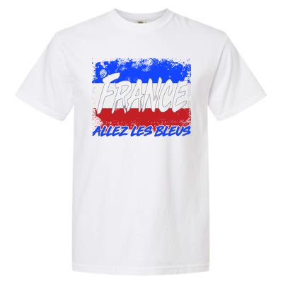 France Team Flag Allez Les Bleus Soccer Garment-Dyed Heavyweight T-Shirt