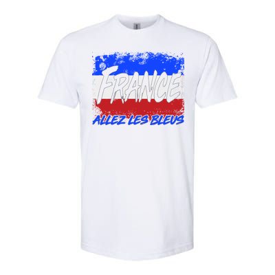 France Team Flag Allez Les Bleus Soccer Softstyle CVC T-Shirt