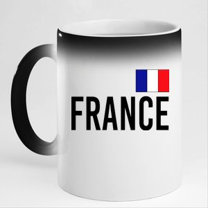 France Team Flag Logo 11oz Black Color Changing Mug