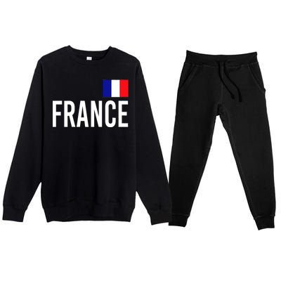 France Team Flag Logo Premium Crewneck Sweatsuit Set