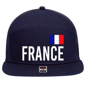 France Team Flag Logo 7 Panel Mesh Trucker Snapback Hat