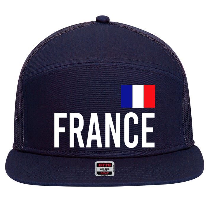 France Team Flag Logo 7 Panel Mesh Trucker Snapback Hat