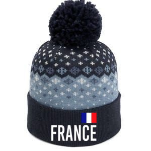 France Team Flag Logo The Baniff Cuffed Pom Beanie