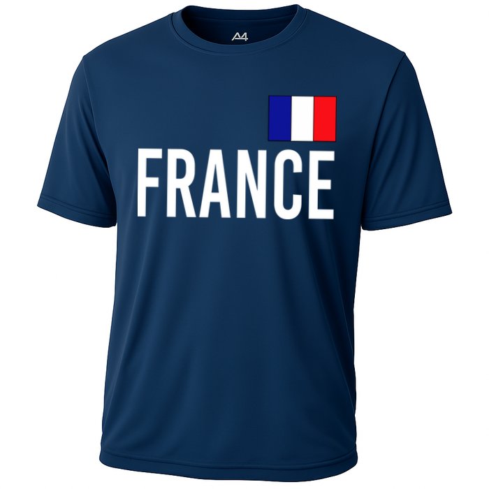 France Team Flag Logo Cooling Performance Crew T-Shirt