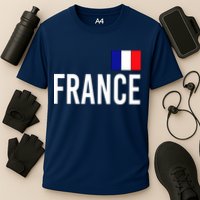 France Team Flag Logo Cooling Performance Crew T-Shirt