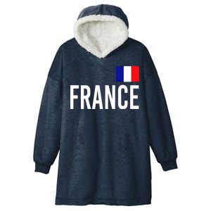 France Team Flag Logo Hooded Wearable Blanket