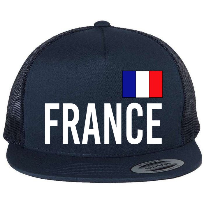 France Team Flag Logo Flat Bill Trucker Hat