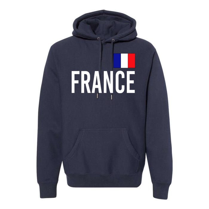 France Team Flag Logo Premium Hoodie